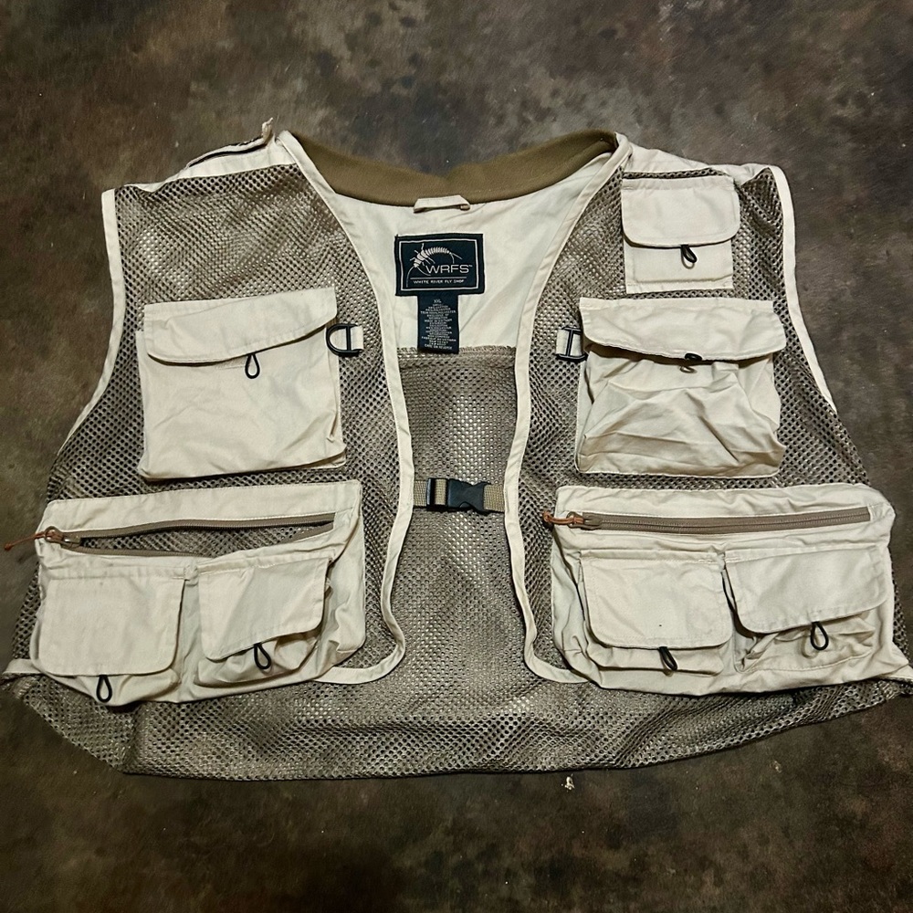 White River Fly Shop WRFS Journeyman Mesh Fishing Vest Jacket size XXL
